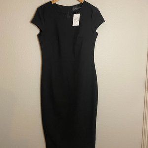Pepe Runa Short Sleeve Form Fitting Black Dress